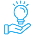 Innovation concept with hand and light bulb